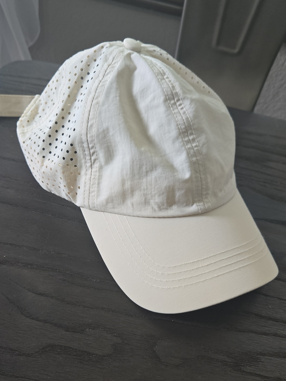 Light Cream Baseball Cap with Perforated Panels